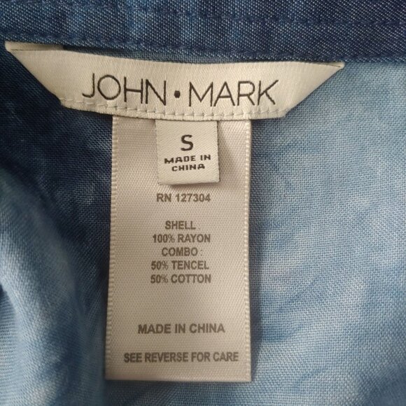 John Mark  Embroidered Patch Lacey Colorful Button L-Sleeve Shirt S - Picture 14 of 15